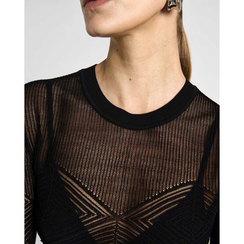 Cue Long Sleeve Diamond Pattern Knit image number 6